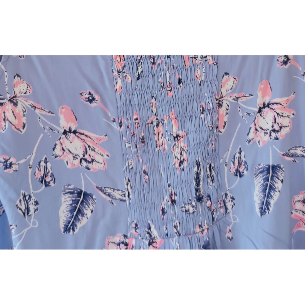 Vintage Koret of California Floral Dress Blue Rayon Cottagecore Whimsigoth PL - Picture 4 of 5